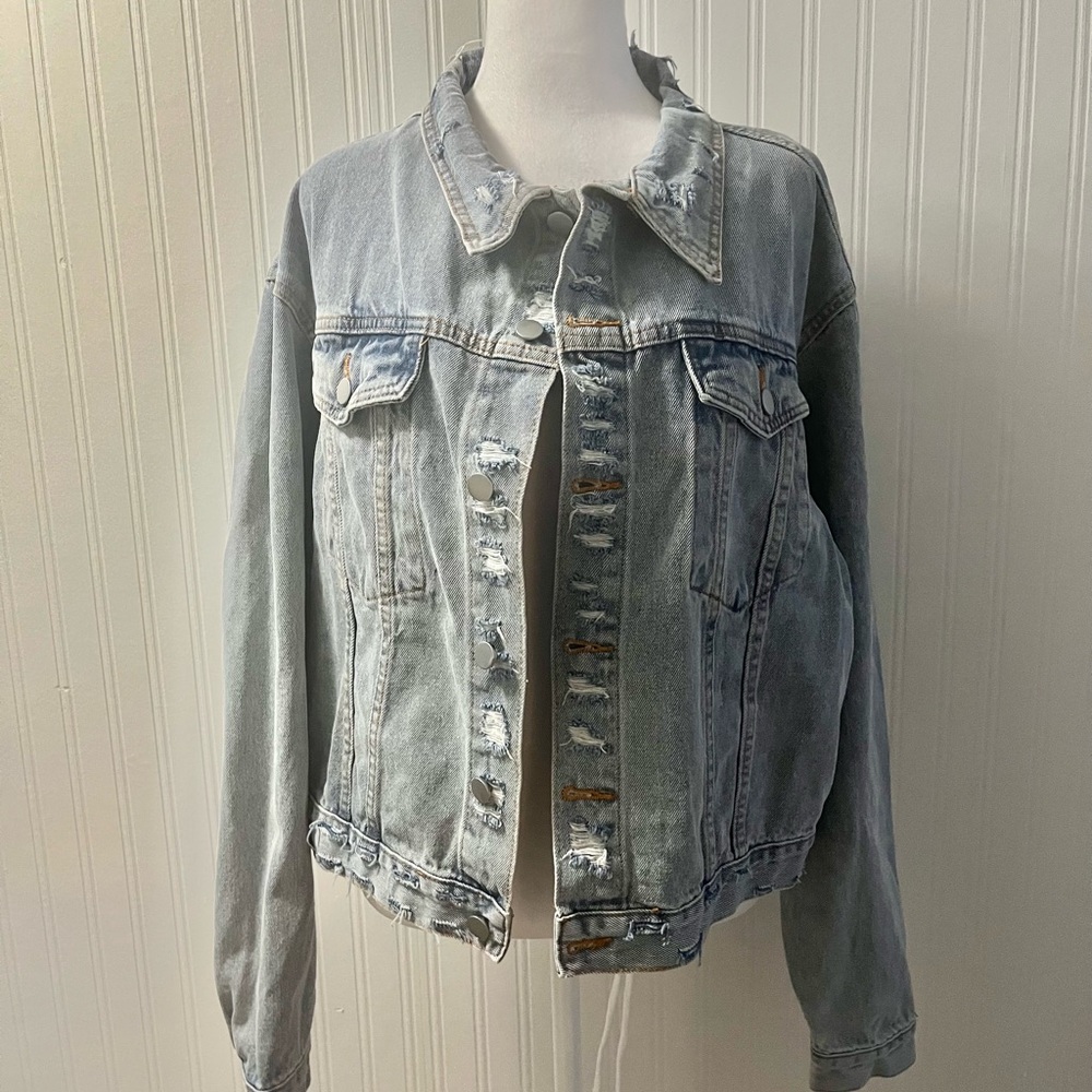 Women's Light Blue Denim Jean Jacket